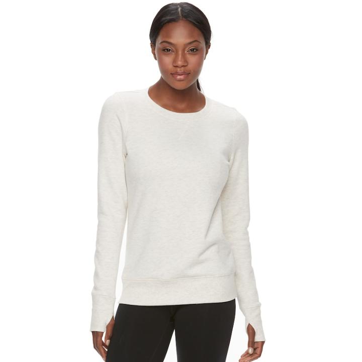 Women's Tek Gear&reg; Fleece Crewneck Sweatshirt, Size: Xs, Light Grey