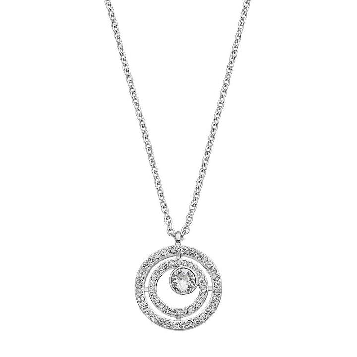 Simply Vera Vera Wang Concentric Circle Pendant With Swarovski Crystals, Women's, White