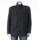 Men's Apt. 9 Herringbone Modern-fit 4-pocket Storm Coat, Size: Xxl, Grey (charcoal)