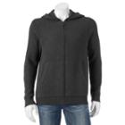 Men's Apt. 9&reg; Modern-fit Textured Full-zip Hoodie, Size: Xl, Dark Grey