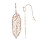 Lc Lauren Conrad Filigree Feather Nickel Free Drop Earrings, Women's, Pink