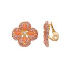 Napier Peach Flower Nickel Free Clip-on Earrings, Women's, Med Pink