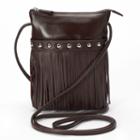 Ili Leather Fringe Crossbody Bag, Women's, Brown