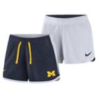 Women's Nike Michigan Wolverines Dri-fit Touch Shorts, Size: Small, Blue (navy)