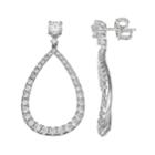 Forever Brilliant 14k White Gold 1 3/4 Carat T.w. Lab-created Moissanite Wavy Teardrop Earrings, Women's
