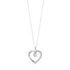Sterling Silver 1/10 Carat T.w. Diamond Open Heart Pendant Necklace, Women's, Size: 18, White