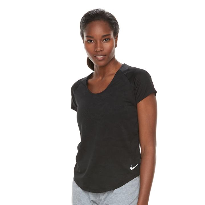 Women's Nike Breathe Running Top, Size: Xl, Grey (charcoal)