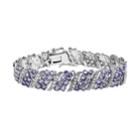Sterling Silver Tanzanite & White Topaz Bracelet, Women's, Blue