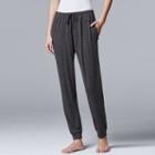 Women's Simply Vera Vera Wang Basic Luxuries Jogger Pants, Size: Medium, Grey (charcoal)
