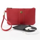 Stone & Co. Pebbled Leather Phone Charging Wristlet, Women's, Red