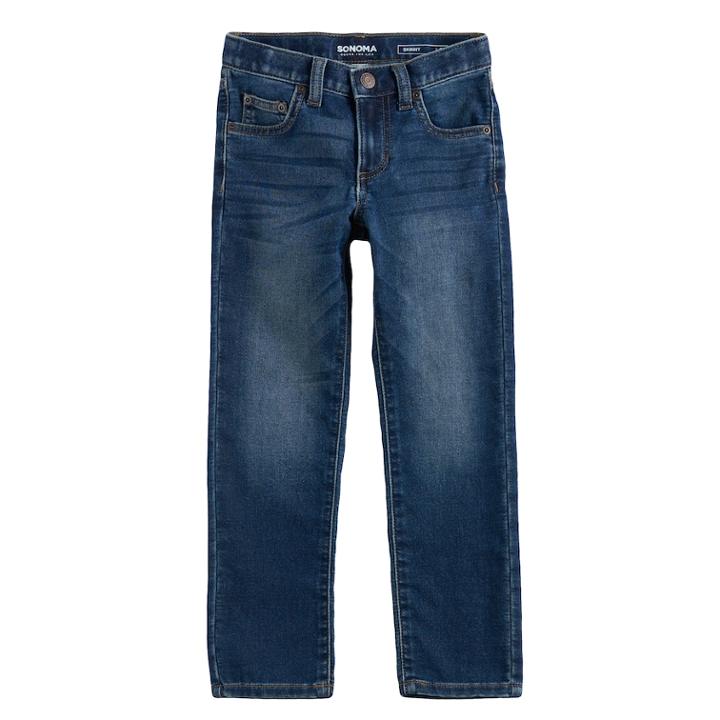 Boys 4-7x Sonoma Goods For Life&trade; Skinny Jeans, Size: 5, Dark Blue