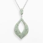 Artistique Sterling Silver Crystal Teardrop Pendant - Made With Swarovski Crystals, Women's, Green