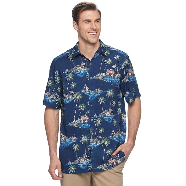 Big & Tall Batik Bay Classic-fit Tropical Americana Shirt, Men's, Size: Xxl Tall, Blue (navy)