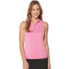 Women's Grand Slam Striped Golf Performance Tank, Size: Xl, Med Pink