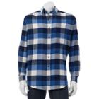 Men's Croft & Barrow&reg; Classic-fit Plaid Flannel Button-down Shirt, Size: Xl, Dark Blue