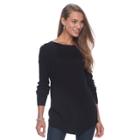 Women's Apt. 9&reg; Lurex Crewneck Tunic Sweater, Size: Small, Black