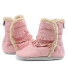 Baby Girl Tommy Tickle Fringe Leather Boots, Size: 6-12months, Light Pink