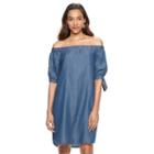Women's Apt. 9&reg; Off-the-shoulder Chambray Dress, Size: Xxl, Dark Blue