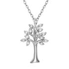 Sterling Silver 1/10-ct. T.w. Diamond Tree Of Life Pendant, Women's, Size: 18, White