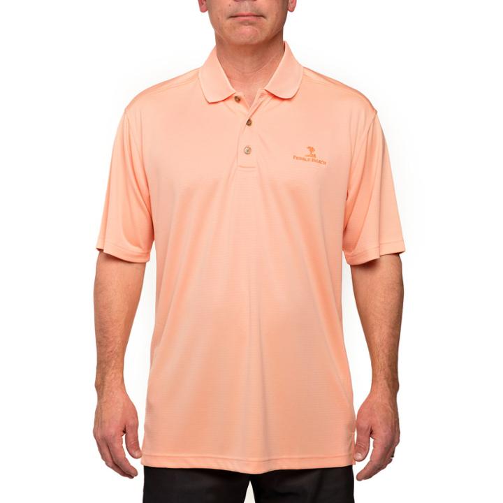 Men's Pebble Beach Classic-fit Textured Performance Golf Polo, Size: Medium, Drk Orange