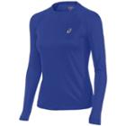 Women's Asics Crewneck Raglan Running Top, Size: Small, Med Blue