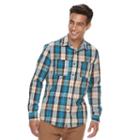 Men's Urban Pipeline&reg; Mexflex Plaid Button-down Shirt, Size: Medium, Blue (navy)