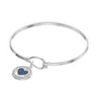 Brilliance Silver-plated Glitter Heart Circle Bangle Bracelet With Swarovski Crystals, Women's, Blue