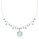 14k Gold Blue Topaz & Tanzanite Briolette Necklace, Women's, Size: 17