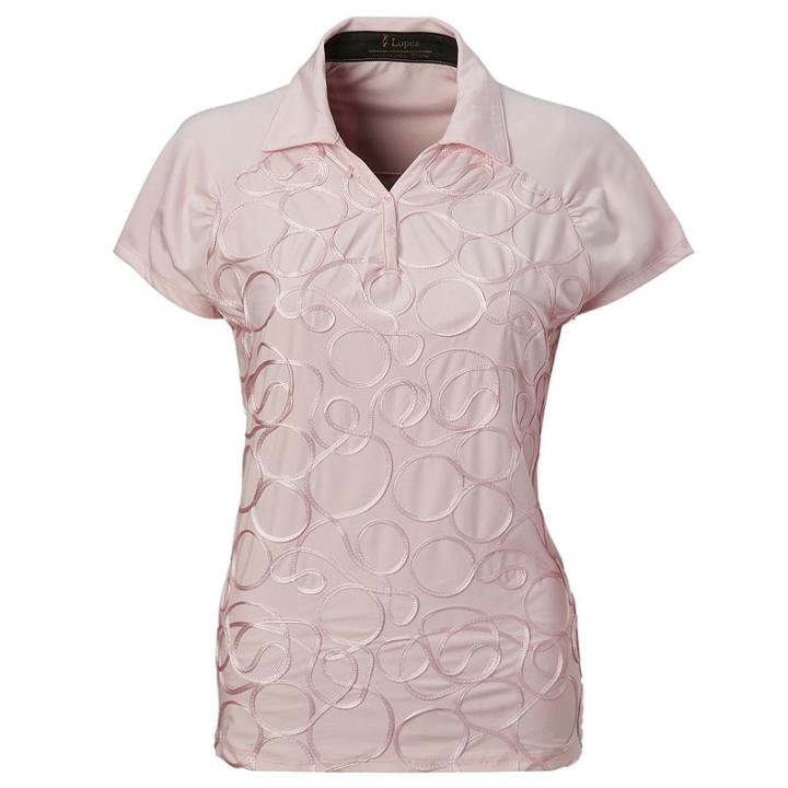 Women's Nancy Lopez Ribbon Golf Polo, Size: Large, Pink