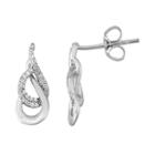 Sterling Silver 1/6 Carat T.w. Diamond Intertwined Stud Earrings, Women's, White
