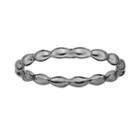Stacks And Stones Ruthenium-plated Sterling Silver Rice Stack Ring, Women's, Size: 10, Black