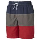 Big & Tall Croft & Barrow&reg; Colorblock Microfiber Swim Trunks, Men's, Size: 3xb, Blue (navy)