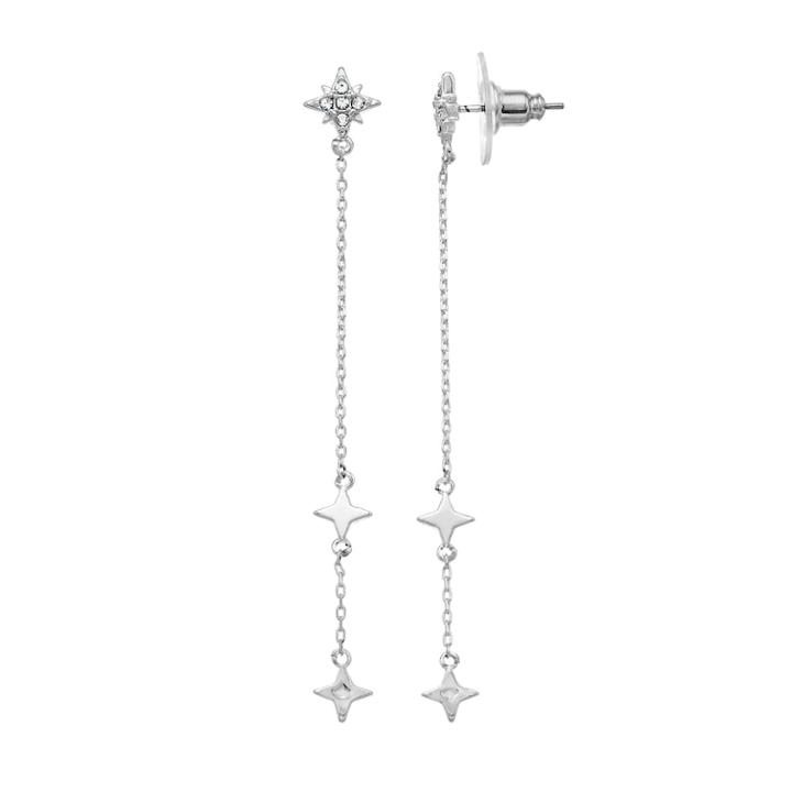 Lc Lauren Conrad Long Star Drop Earrings, Women's, Silver