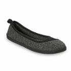 Dearfoams Women's Memory Foam Ballet Slippers, Size: Xl, Black