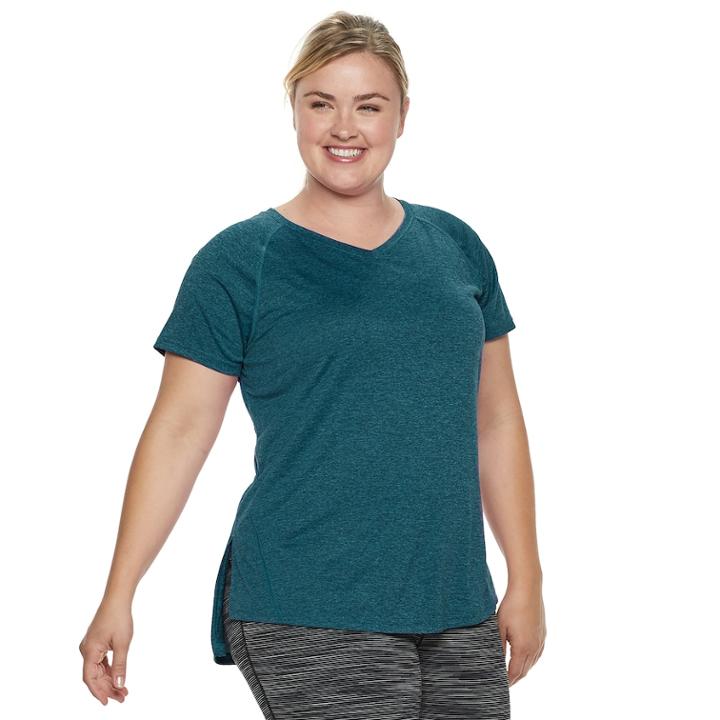 Plus Size Tek Gear&reg; Space-dyed Performance Base Layer Tee, Women's, Size: 2xl, Dark Blue