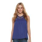 Women's Sonoma Goods For Life&trade; Crochet Tank, Size: Large, Dark Blue