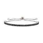 Sterling Silver 3 Carat T.w. Black Diamond Adjustable Bracelet, Women's