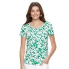 Women's Croft & Barrow&reg; Henley Tee, Size: Xl, Med Green