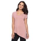 Women's Apt. 9&reg; Asymmetrical Tee, Size: Large, Pink