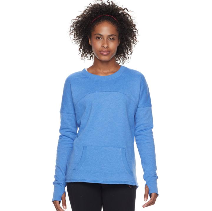 Women's Tek Gear&reg; Fleece Long Sleeve Top, Size: Large, Med Blue