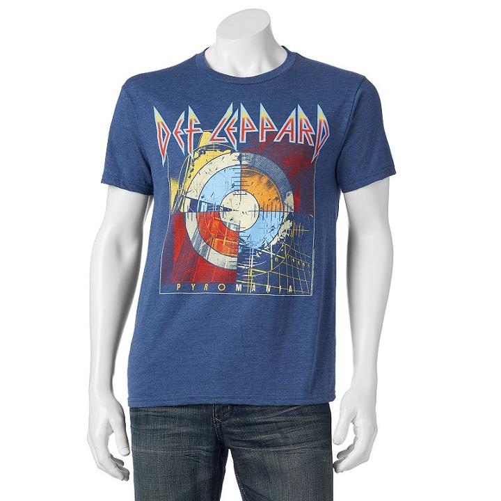 Men's Def Leppard Pyromania Tee, Size: Small, Blue (navy)