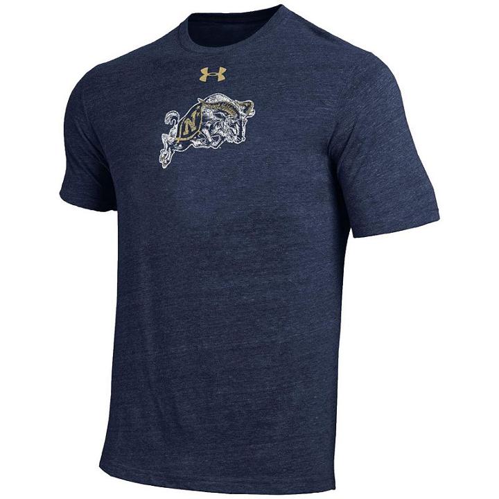 Men's Under Armour Navy Midshipmen Triblend Tee, Size: Large, Ovrfl Oth