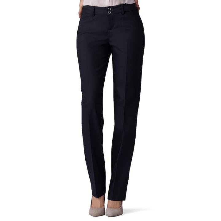 Women's Lee Secretly Shapes Twill Straight-leg Pants, Size: 4 - Regular, Black