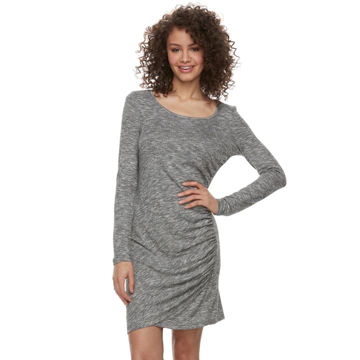 Juniors' Love, Fire Asymmetrical Hem Bodycon Dress, Teens, Size: Medium, Med Grey