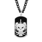 The Punisher Stainless Steel Skull Dog Tag Necklace - Men, Size: 22, Grey