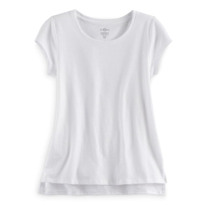 Girls 7-16 & Plus Size So&reg; Vented Hem Core Tee, Size: 14, White