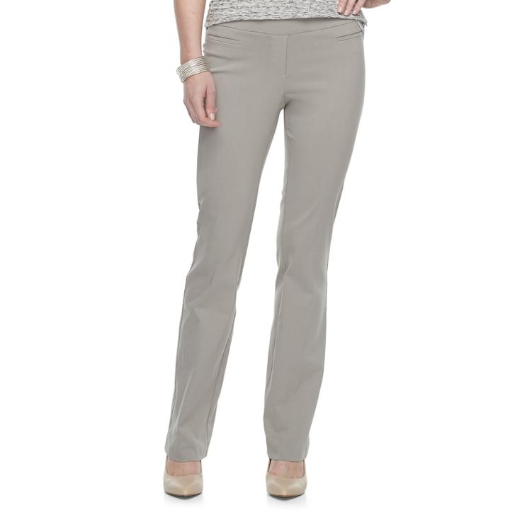 Women's Apt. 9&reg; Brynn Pull-on Bootcut Dress Pants, Size: 14, Dark Grey