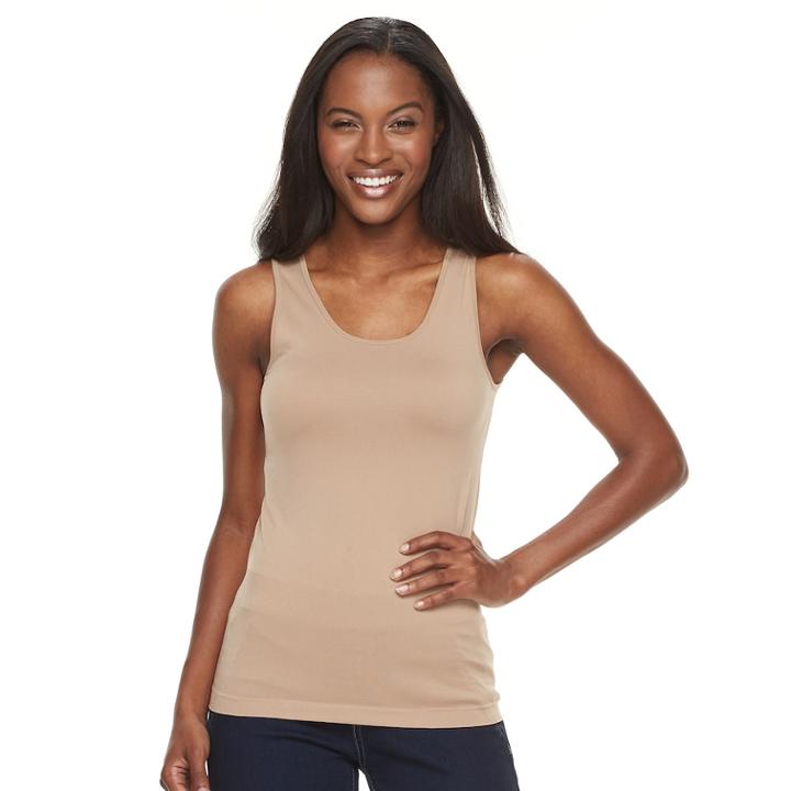 Petite Apt. 9&reg; Seamless Reversible Tank, Women's, Size: Pl/pxl, Med Beige