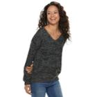Juniors' So&reg; Lace-up Back Sweater, Teens, Size: Medium, Oxford