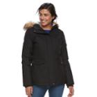 Women's Free Country Down Faux-fur Trim Jacket, Size: Medium, Black